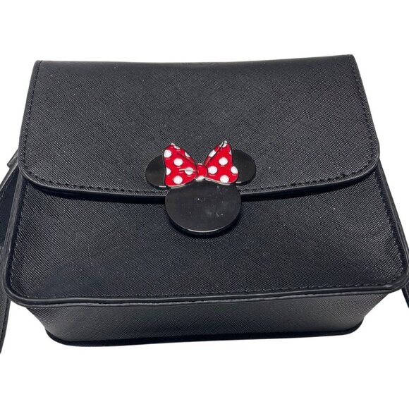 Disney Minnie Mouse Black Crossbody Purse Bag Adjustable‎ Strap & Red Polka Dot - Picture 4 of 12